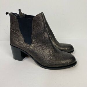 Sam Edelman metallic closed toe ankle boots gothic goth grunge feminine